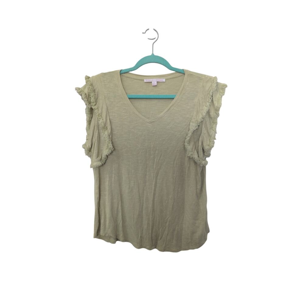 Stella + ginger size large green ruffle sleeves
